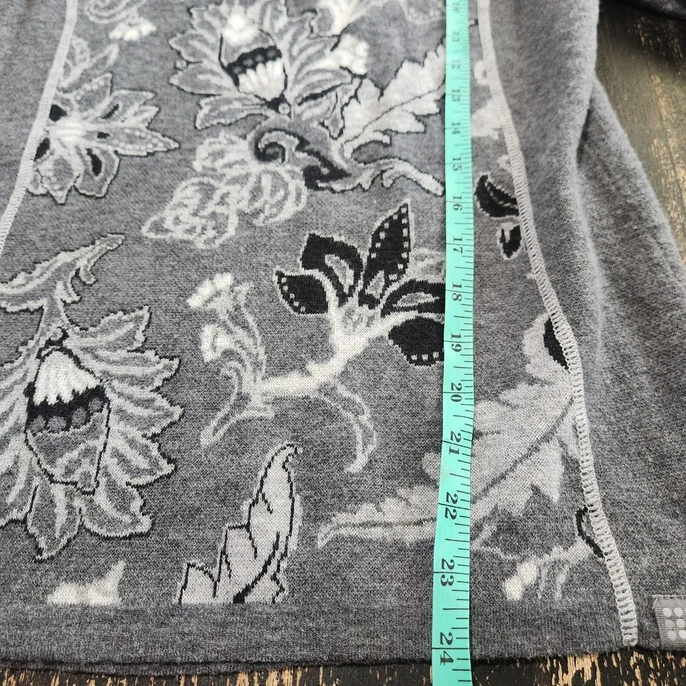 Title Nine Women's S Merino Wool Blend Quarter Zip Pullover Sweater Grey Nordic
